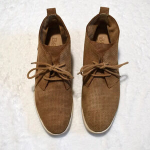 Born Bazu Leather Suede Chukka Booties Sz 7 Ankle Boot Lace Up Boho Neutral